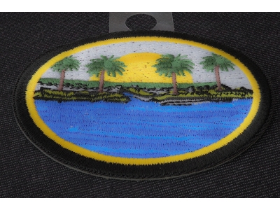 Sea and Palms Sunset Iron on Patch