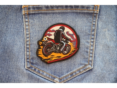 Motorcycle Biker Iron on Patch