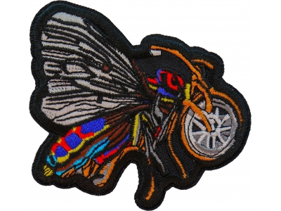 Butterfly Biker Iron on Patch