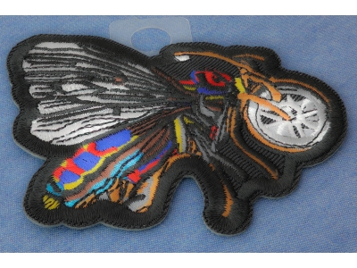 Butterfly Biker Iron on Patch