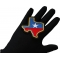 Texas Patch shown on hand for size comparison