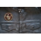 Pirate Skull with Cross Bones Patch, Skull Patches shown on leather vest