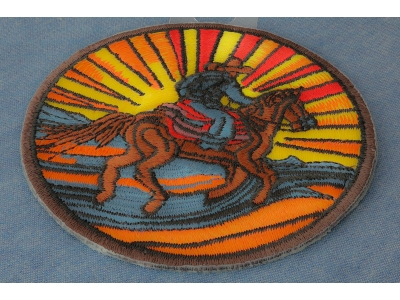 Riding into the Sunset Horse Iron on Patch