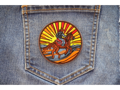Riding into the Sunset Horse Iron on Patch