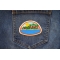 Paradise Island Iron on Patch shown on jeans