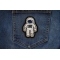 Floating Astronaut Patch shown on jeans