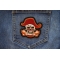 Pirate Skull Cross Bones and Hat Patch shown on jeans