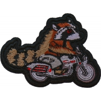 Raccoon Biker Patch Embroidered