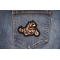 Raccoon on Motorcycle Patch shown on jeans