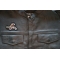 Motorcycle Jacket/Vest Embroidered Biker Patch - Raccoon on Motorcycle Patch shown on leather vest