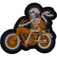 Skeletal Biker Patch Embroidered