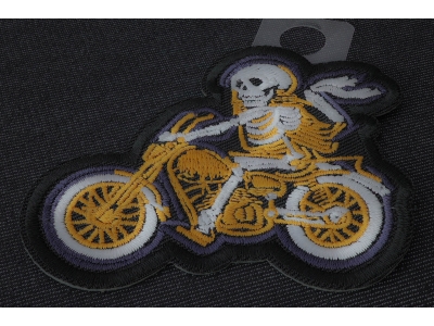 Skeletal Biker Patch Embroidered