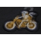 Skeleton Biker on Motorcycle Patch diagonal view