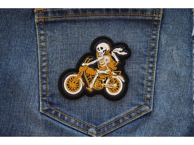 Skeletal Biker Patch Embroidered