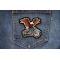 Eagle Riding Motorcycle Patch shown on jeans