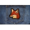 Fox Patch shown on jeans