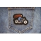 Hair in the Wind Biker on Motorcycle Patch shown on jeans