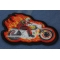 Flaming Firefighter on Motorcycle Patch diagonal view