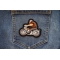 Fat Biker on Motorcycle Patch shown on jeans