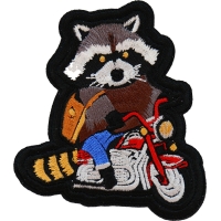 Biker Raccoon Motorcycle Patch Embroidered