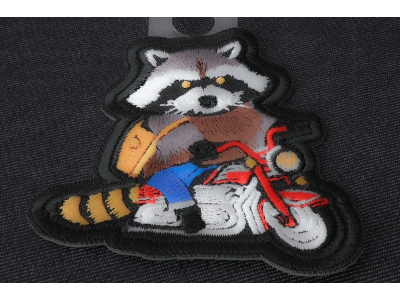 Biker Raccoon Motorcycle Patch Embroidered