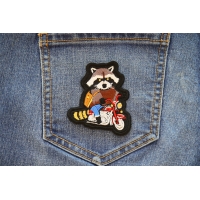 Biker Raccoon Motorcycle Patch Embroidered Biker Raccoon Motorcycle Patch Embroidered