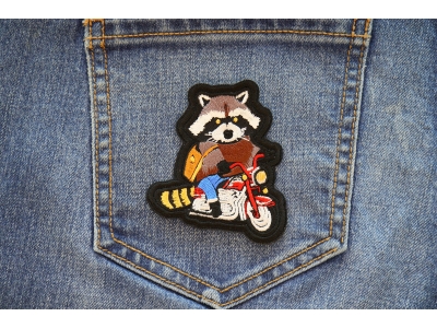 Biker Raccoon Motorcycle Patch Embroidered