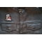 Motorcycle Jacket/Vest Embroidered Biker Patch - Raccoon Biker on Motorcycle Patch shown on leather vest