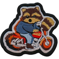 Cute Raccoon Biker Motorcycle Patch Embroidered