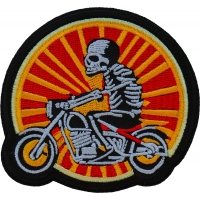 Sunset Skeleton Biker Motorcycle Patch Embroidered