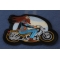 Biker on Motorcycle Patch diagonal view