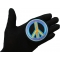 Peace Arrow Patch, Hippie Patches shown on hand for size comparison