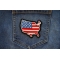USA Patriotic Patch shown on jeans