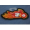Flaming Crotch Rocket Motorcycle Patch diagonal view