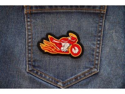 Flaming Crotch Rocket Motorcycle Patch