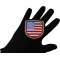 USA Shield Patch, Flag Patches shown on hand for size comparison