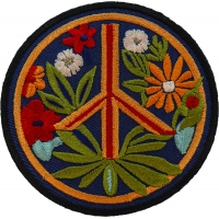 Hippie Flower Peace Patch Embroidered