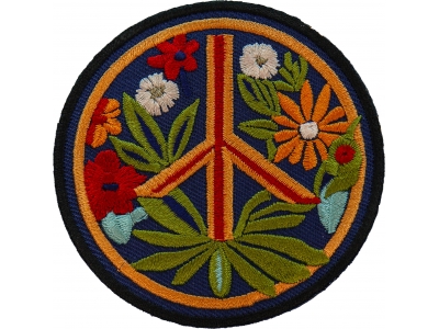 Hippie Flower Peace Patch Embroidered