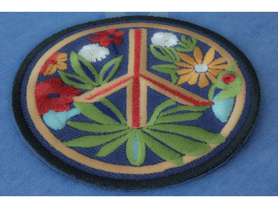 Hippie Flower Peace Patch Embroidered