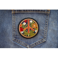 Hippie Flower Peace Patch Embroidered Hippie Flower Peace Patch Embroidered