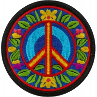Peace and Hippie Patch Embroidered