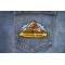Adventure Awaits Hiker Patch shown on jeans