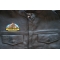 Adventure Awaits Hiker Patch shown on leather vest