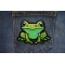 Cute Frog Patch shown on jeans