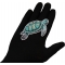 Sea Turtle Patch shown on hand for size comparison