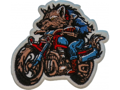 Wolf on Motorcycle Patch