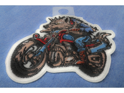 Wolf on Motorcycle Patch