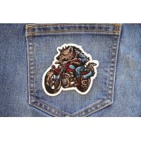 Wolf on Motorcycle Patch Wolf on Motorcycle Patch