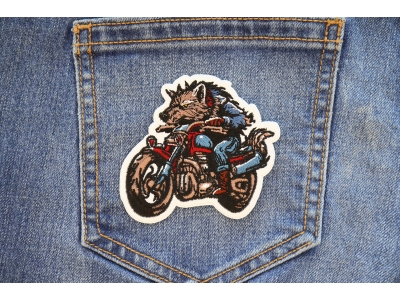 Wolf on Motorcycle Patch