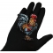 Rooster Cock Patch shown on hand for size comparison